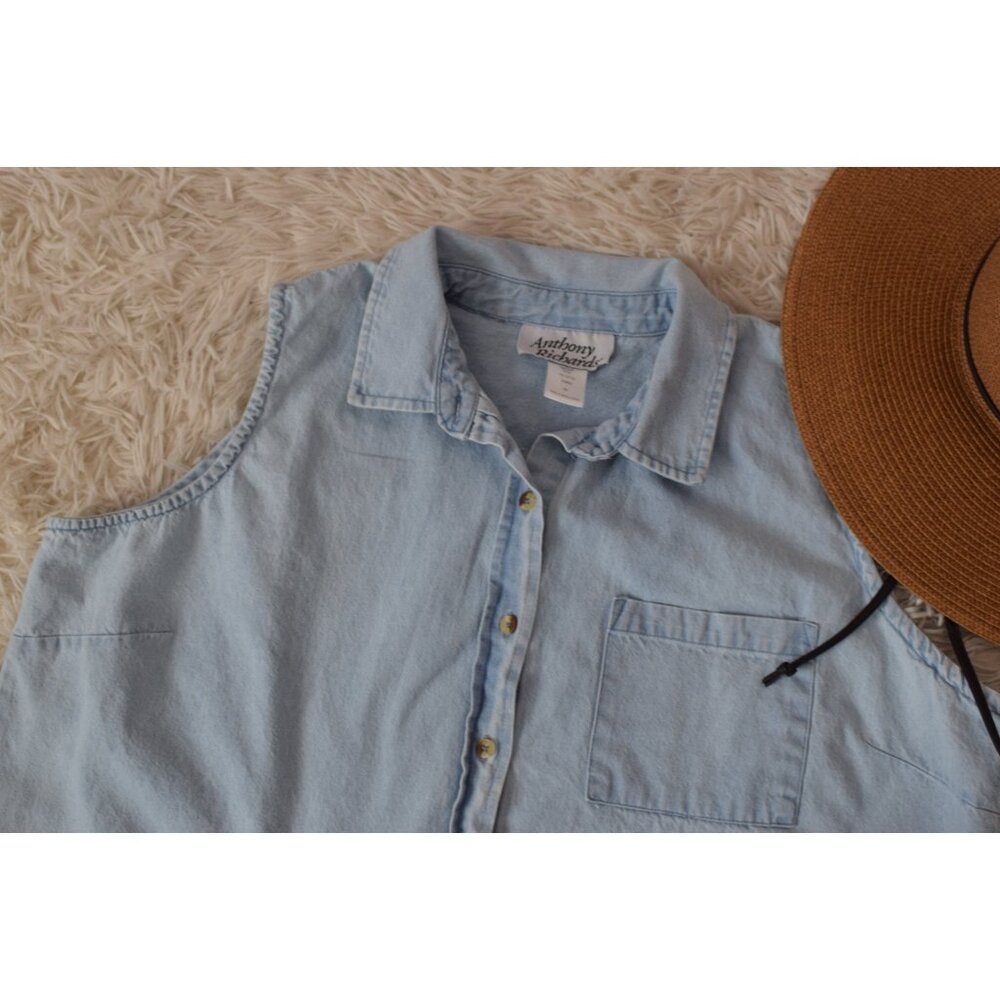 Vintage Plus Size Anthony Richards Blue Denim‎ Cotton Dress